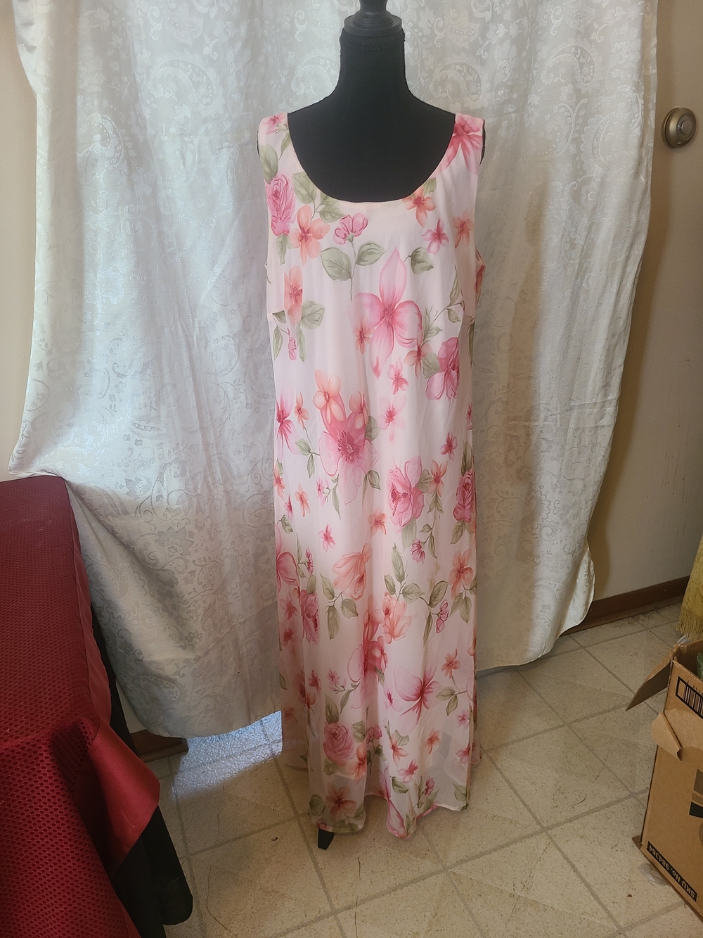 Dress Barn Pink Floral Sleeveless Sleep Chemise